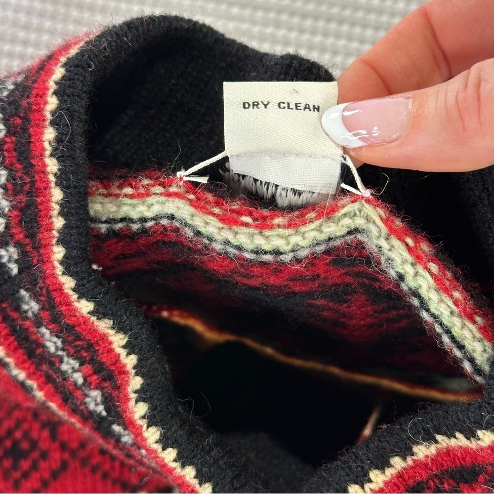 Cambridge apres ski wool cardigan Nordic clasp sweater jacket M - Picture 10 of 12